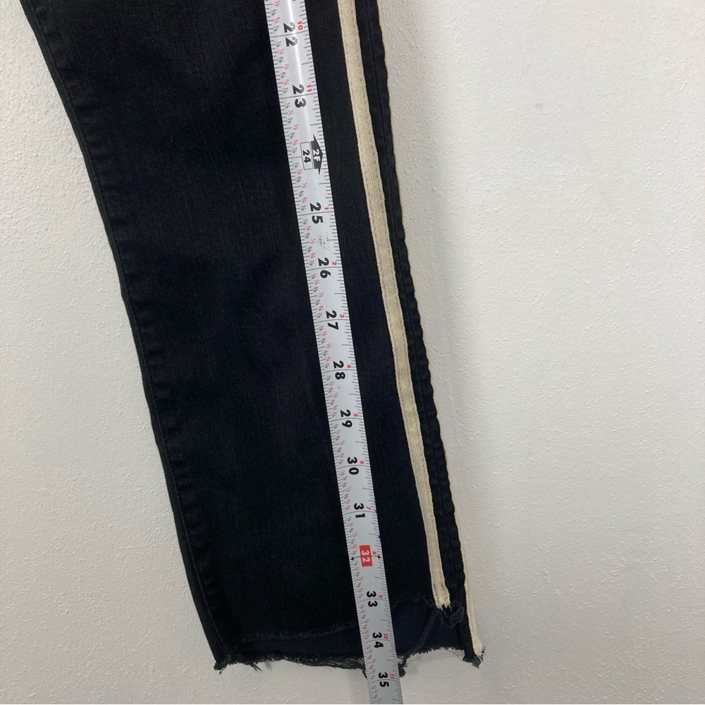 MOTHER The Insider Crop Step Fray Denim Jeans In Guilty Racer Size 30 Black - Picture 10 of 16